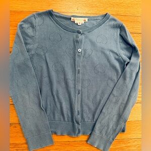 Bonpoint Blue Cardigan Sweater Hearts Size 8